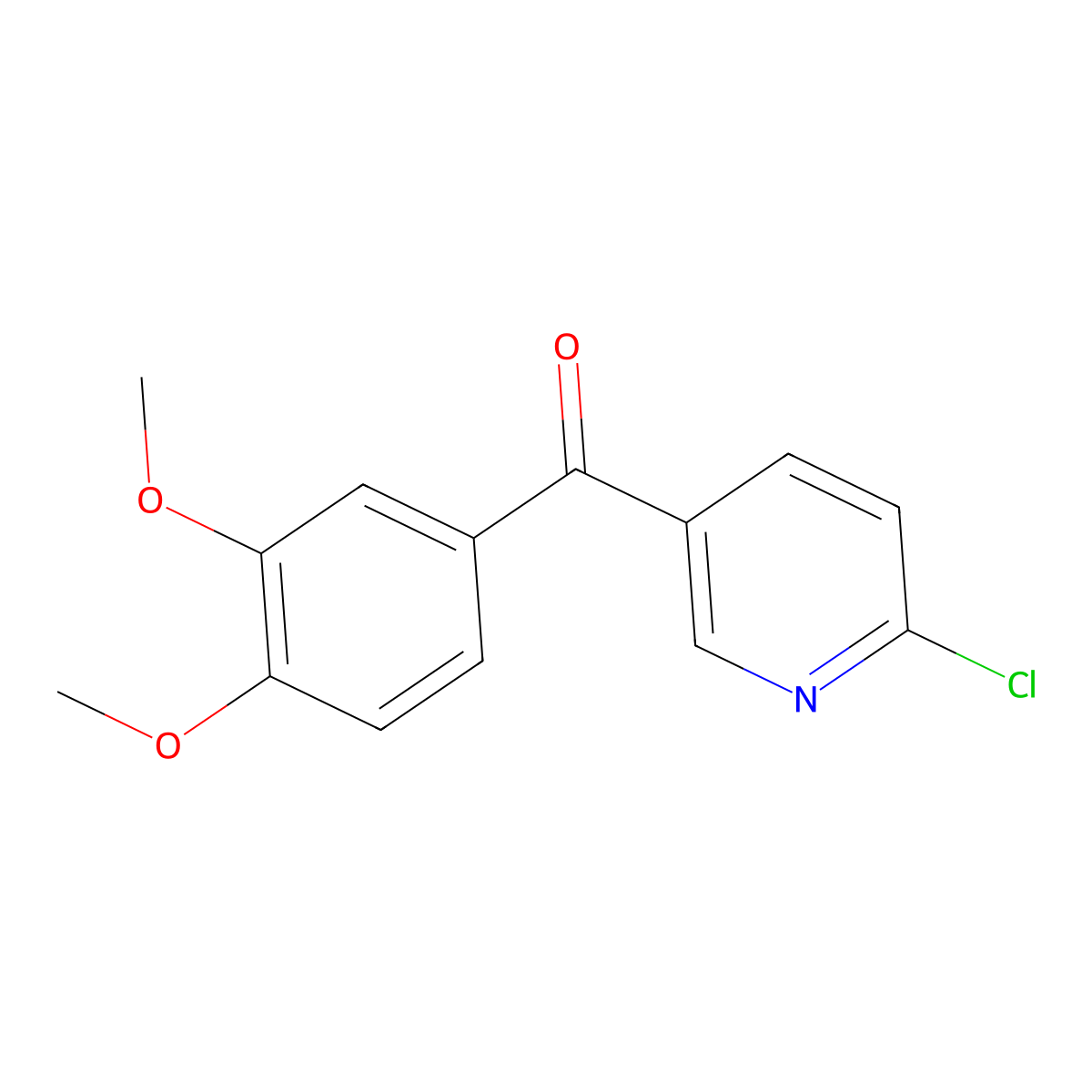 2-Chloro-5-(3,4-dimethoxybenzoyl)pyridine molecular structure, CAS 122628-37-9