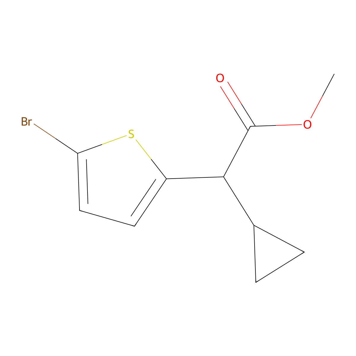 Methyl 2-(5-bromothiophen-2-yl)-2-cyclopropylacetate molecular structure, CAS 1226280-24-5