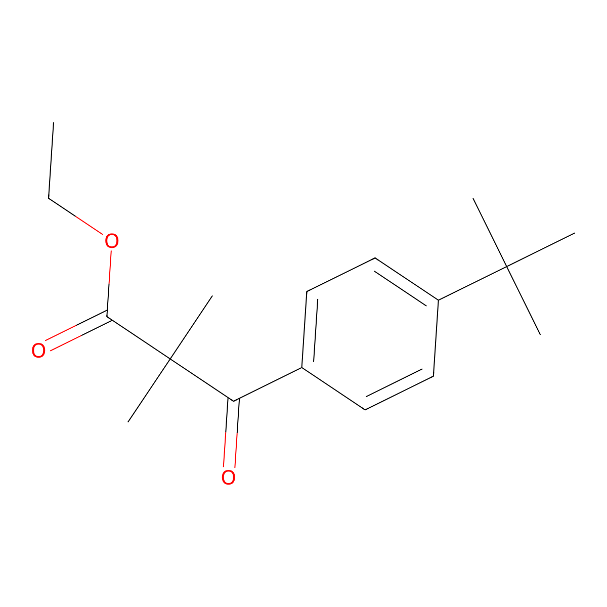 Ethyl 3-(4-tert-butylphenyl)-2,2-dimethyl-3-oxopropanoate molecular structure, CAS 1226283-04-0