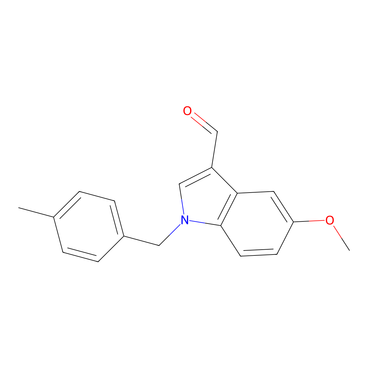 5-methoxy-1-(4-methylbenzyl)-1H-indole-3-carbaldehyde molecular structure, CAS 1226283-08-4