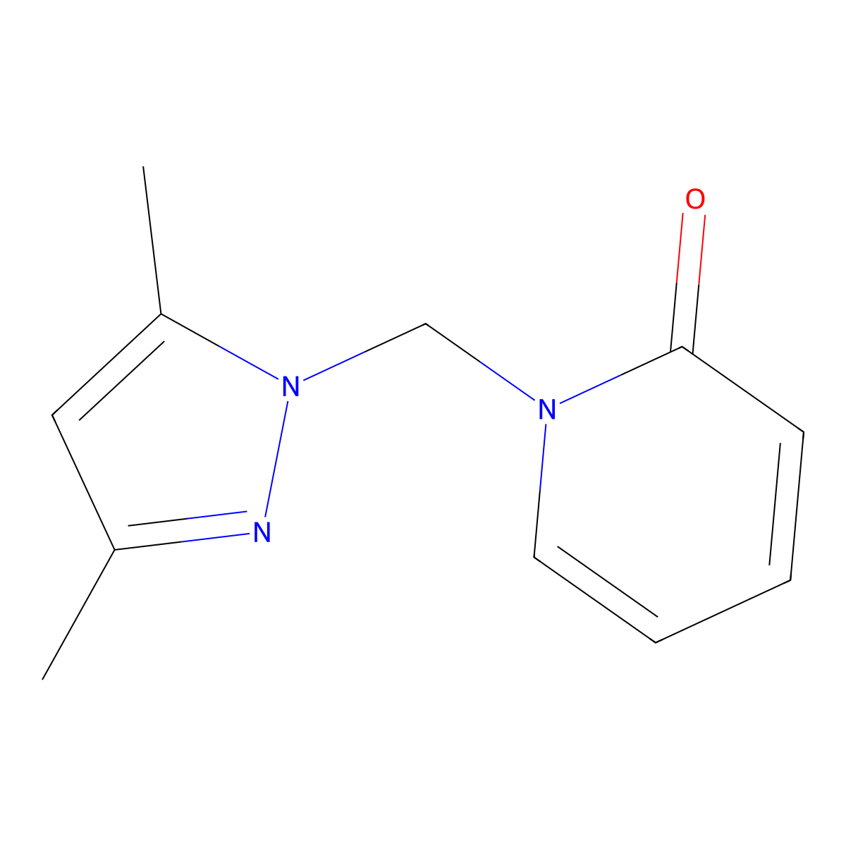 1-[(3,5-Dimethyl-1H-pyrazol-1-yl)methyl]-1,2-dihydropyridin-2-one molecular structure, CAS 122629-05-4