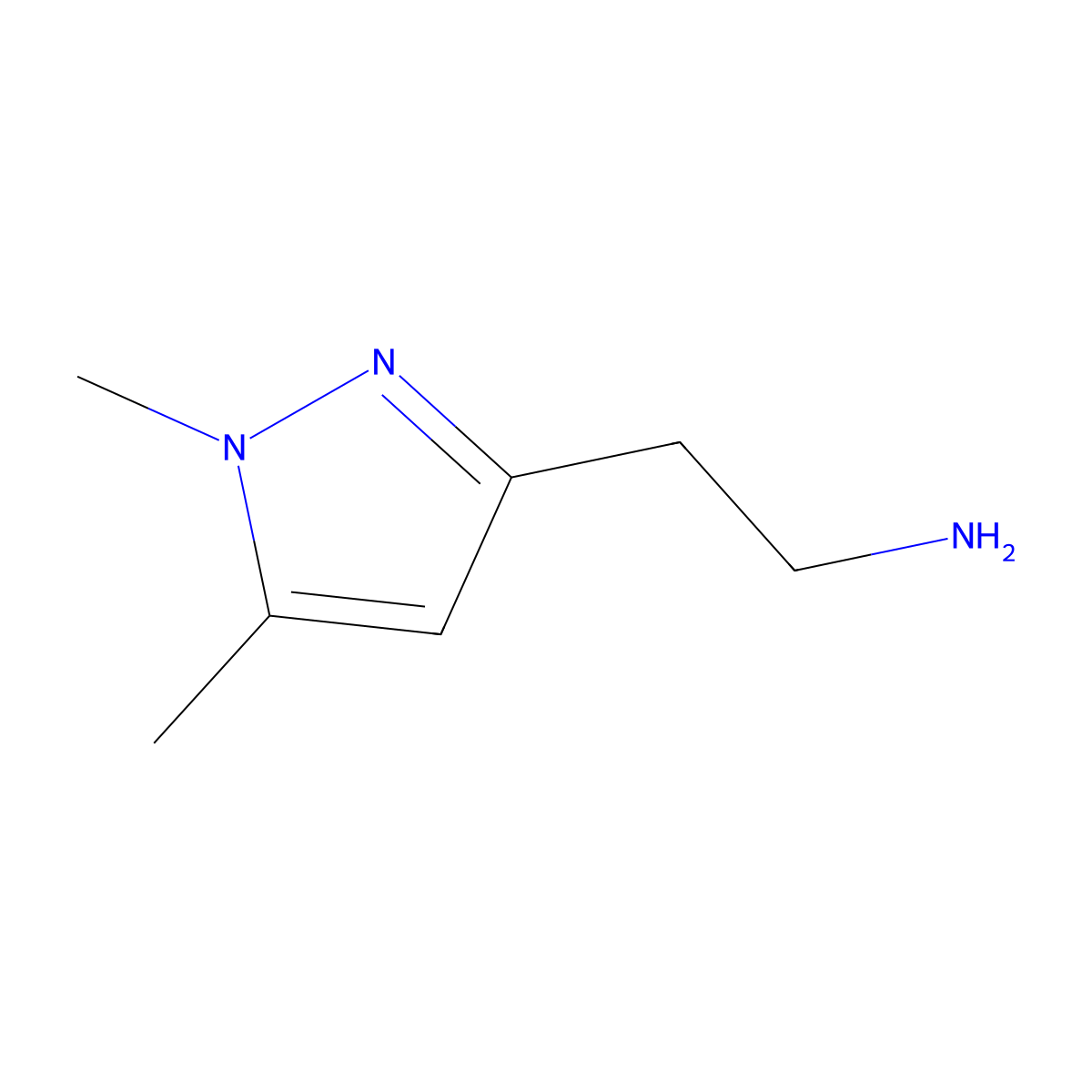 2-(1,5-dimethyl-1H-pyrazol-3-yl)ethan-1-amine molecular structure, CAS 1226290-78-3