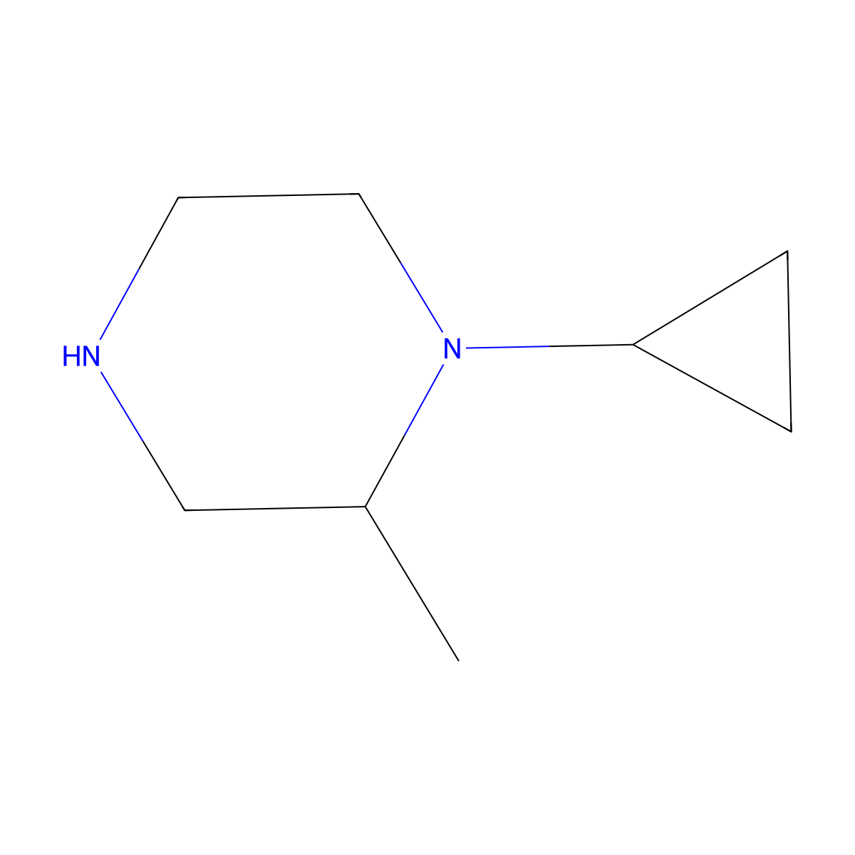1-Cyclopropyl-2-methylpiperazine molecular structure, CAS 1226290-91-0