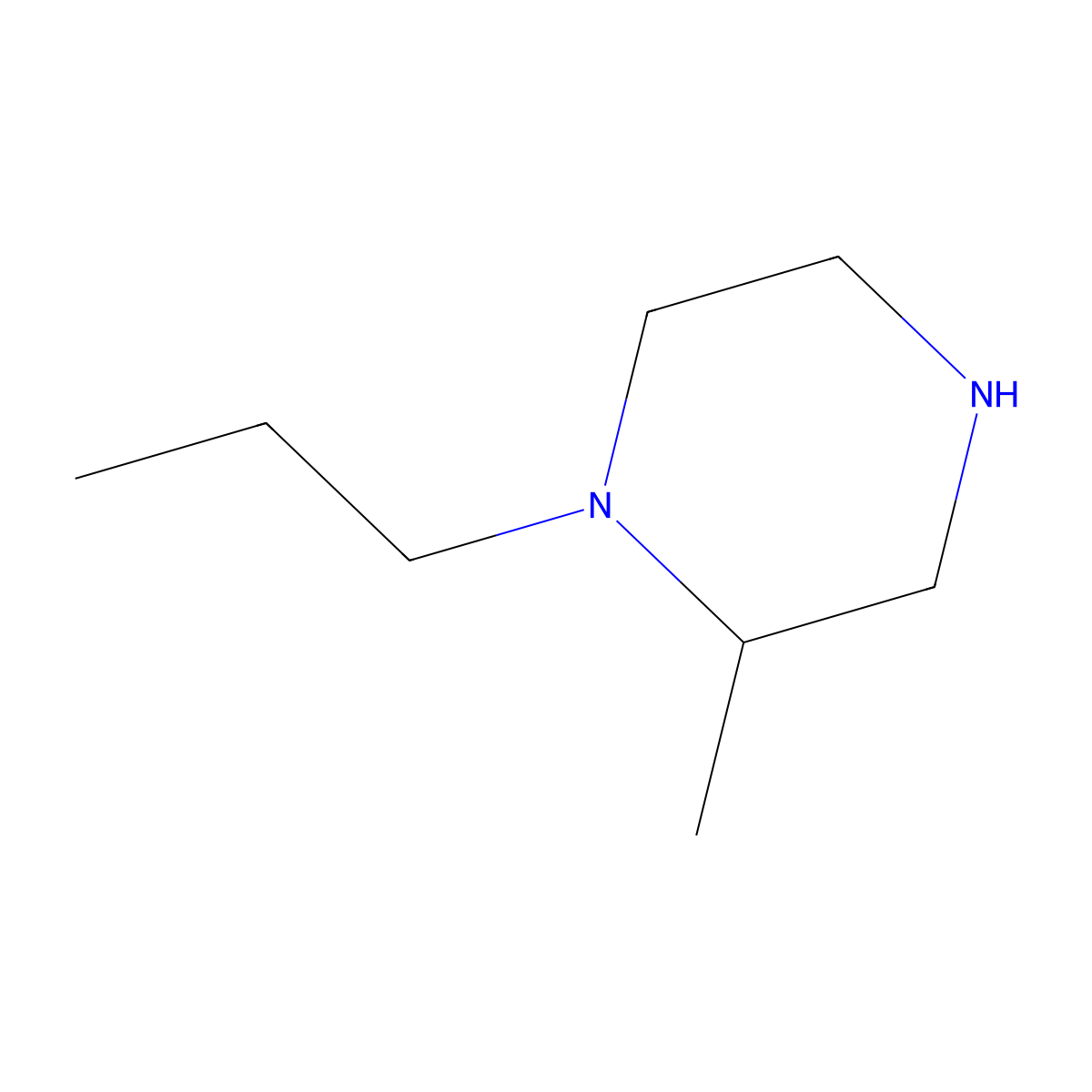 2-Methyl-1-propylpiperazine molecular structure, CAS 1226291-56-0