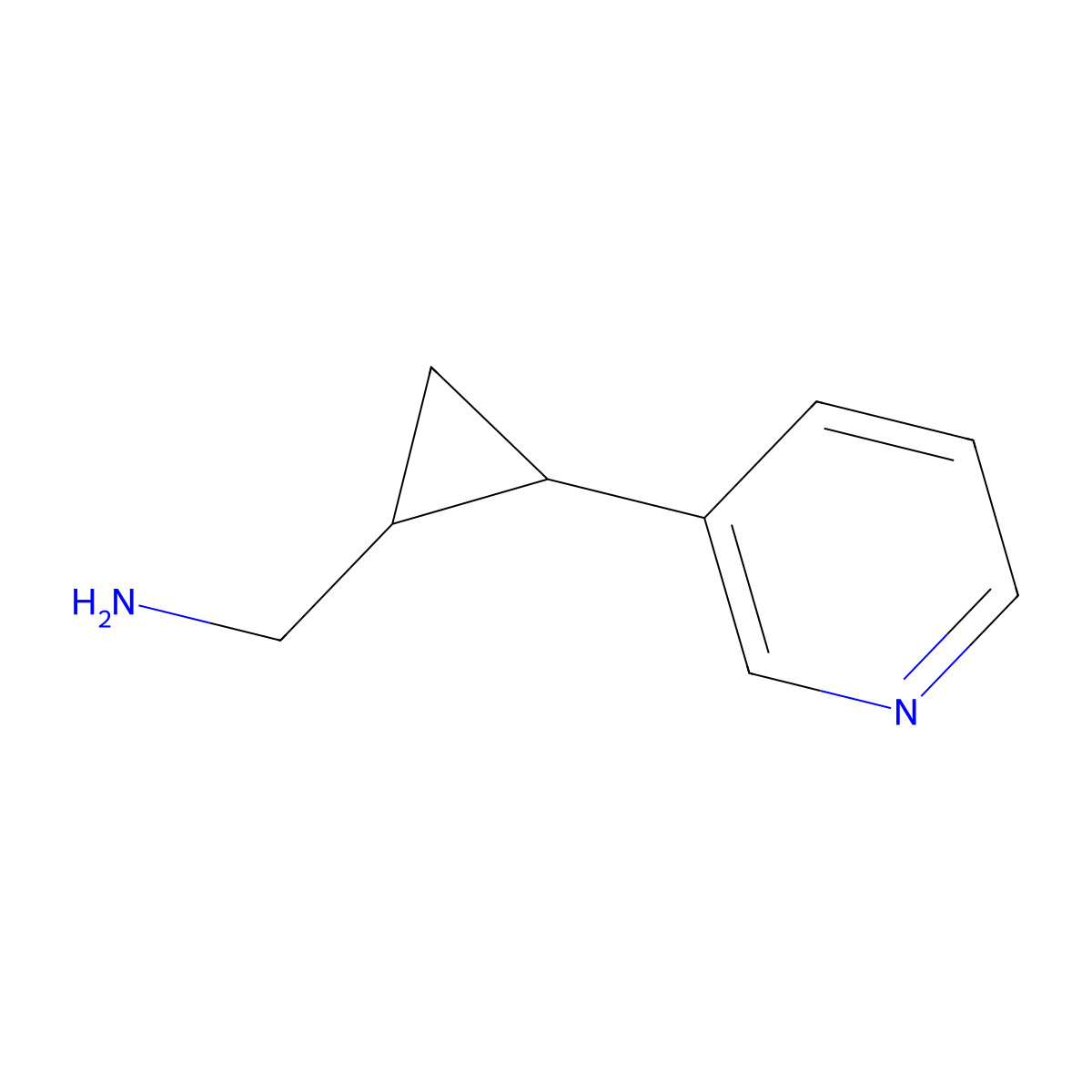 (2-(Pyridin-3-yl)cyclopropyl)methanamine molecular structure, CAS 1226292-37-0