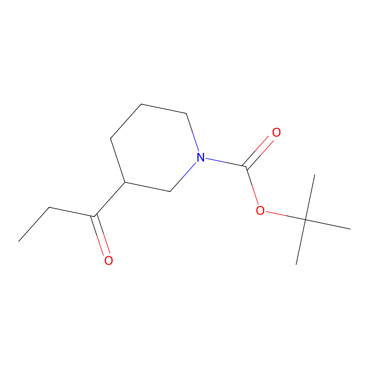 Tert-butyl 3-propanoylpiperidine-1-carboxylate molecular structure, CAS 1226294-61-6