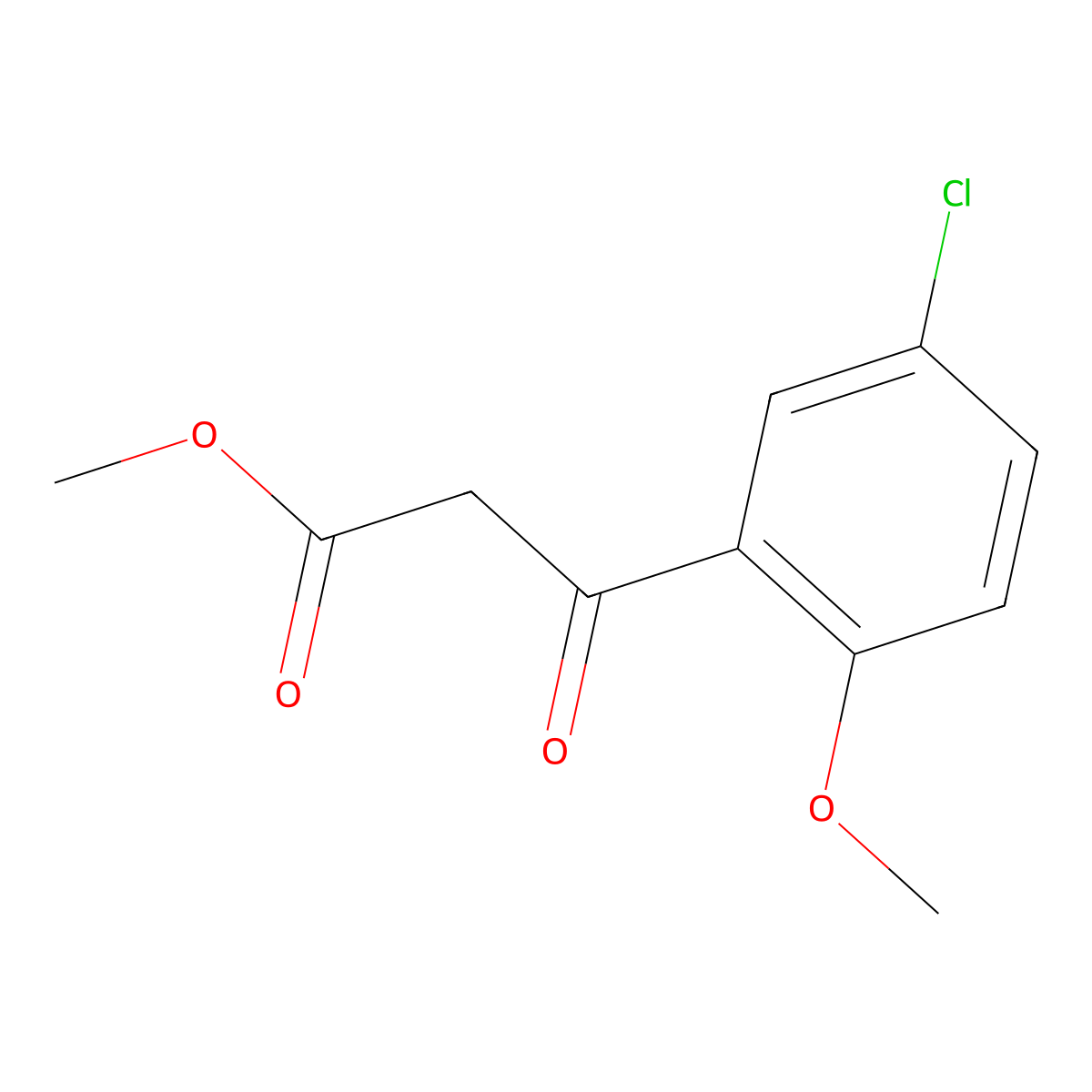 Methyl 3-(5-chloro-2-methoxyphenyl)-3-oxopropanoate molecular structure, CAS 1226296-69-0