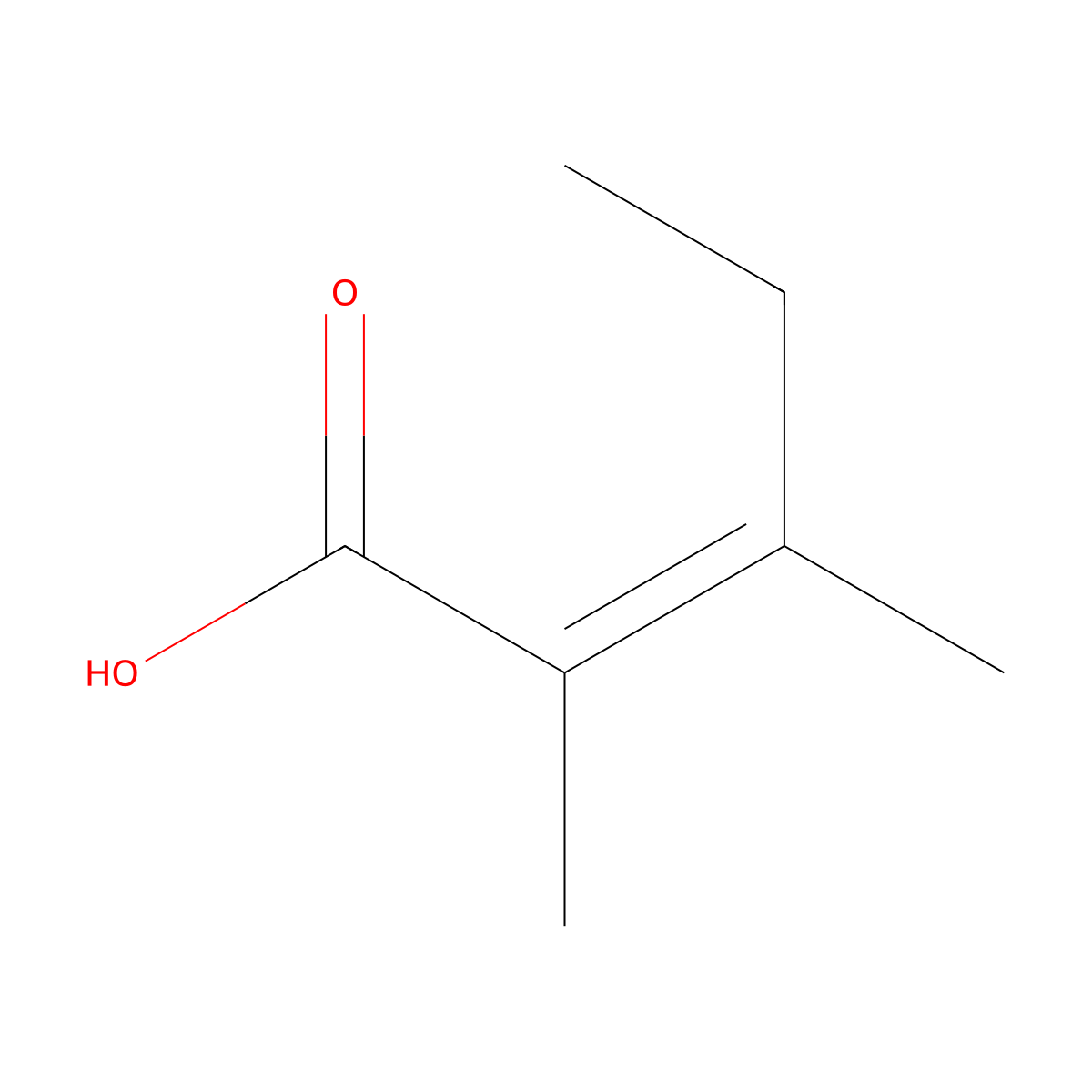 2,3-Dimethylpent-2-enoic acid molecular structure, CAS 122630-51-7