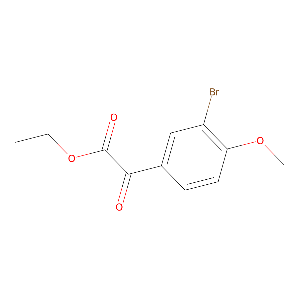 Ethyl 2-(3-bromo-4-methoxyphenyl)-2-oxoacetate molecular structure, CAS 1226321-02-3