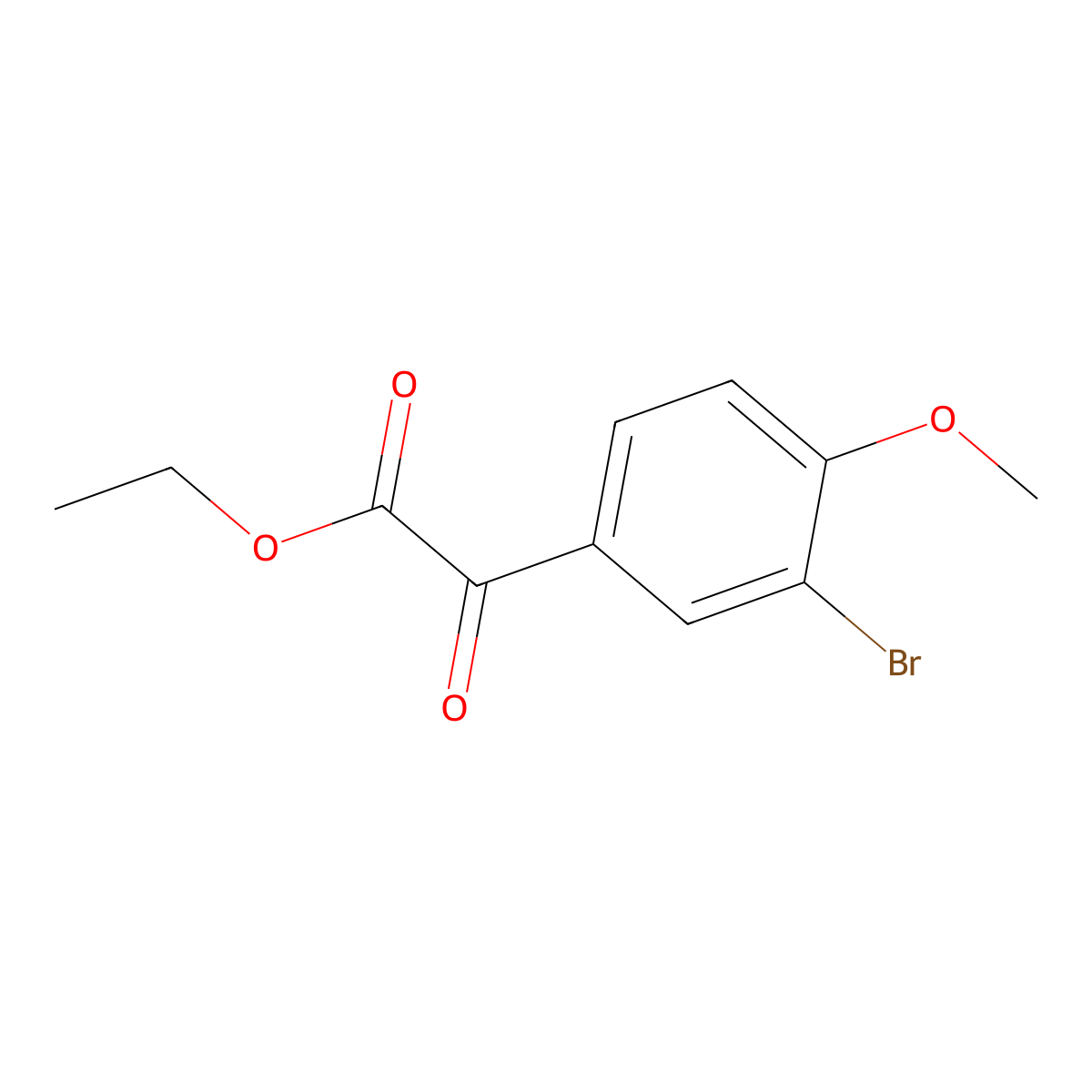 Ethyl 2-(3-bromo-4-methoxyphenyl)-2-oxoacetate molecular structure, CAS 1226321-02-3