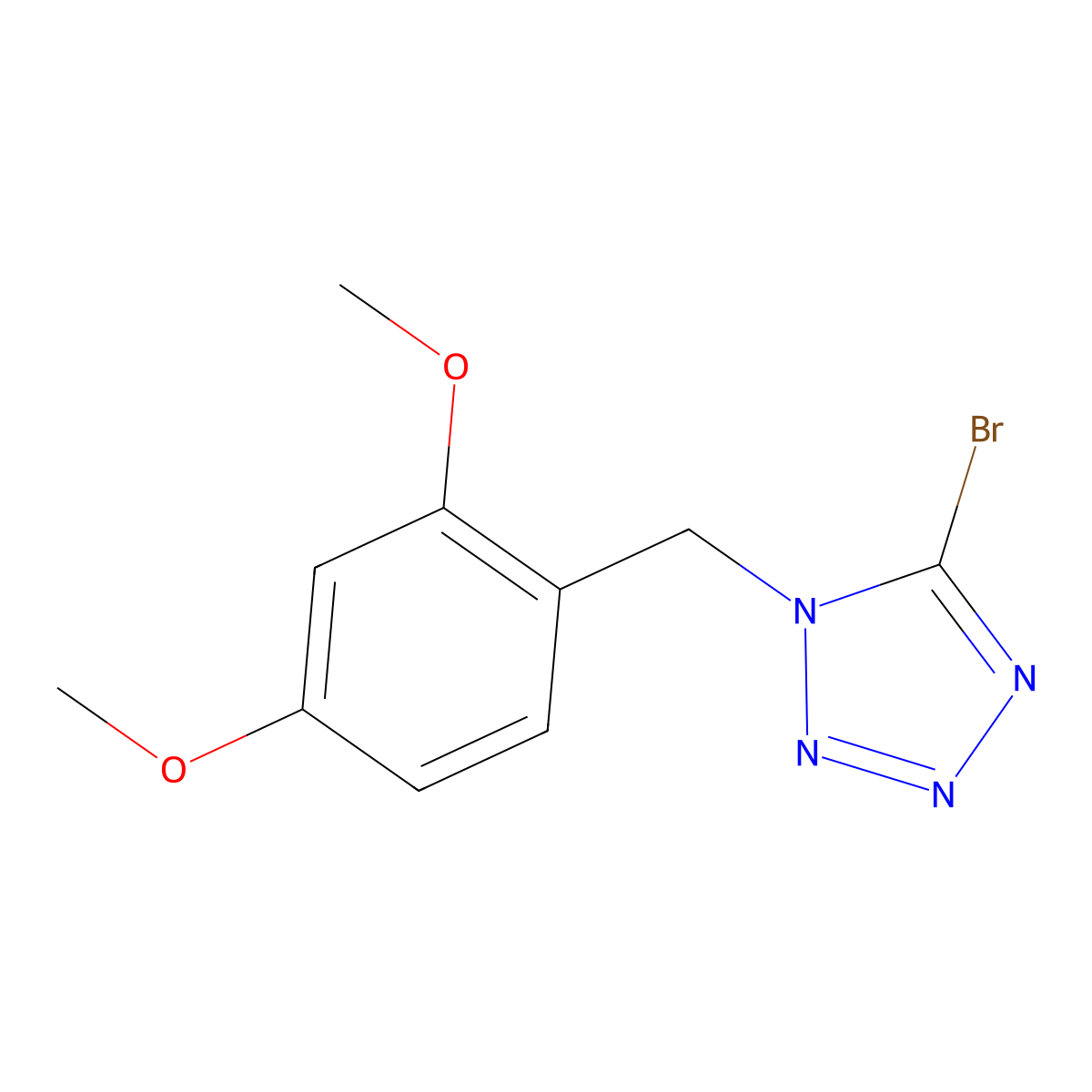 5-Bromo-1-(2,4-dimethoxybenzyl)tetrazole molecular structure, CAS 1226321-67-0