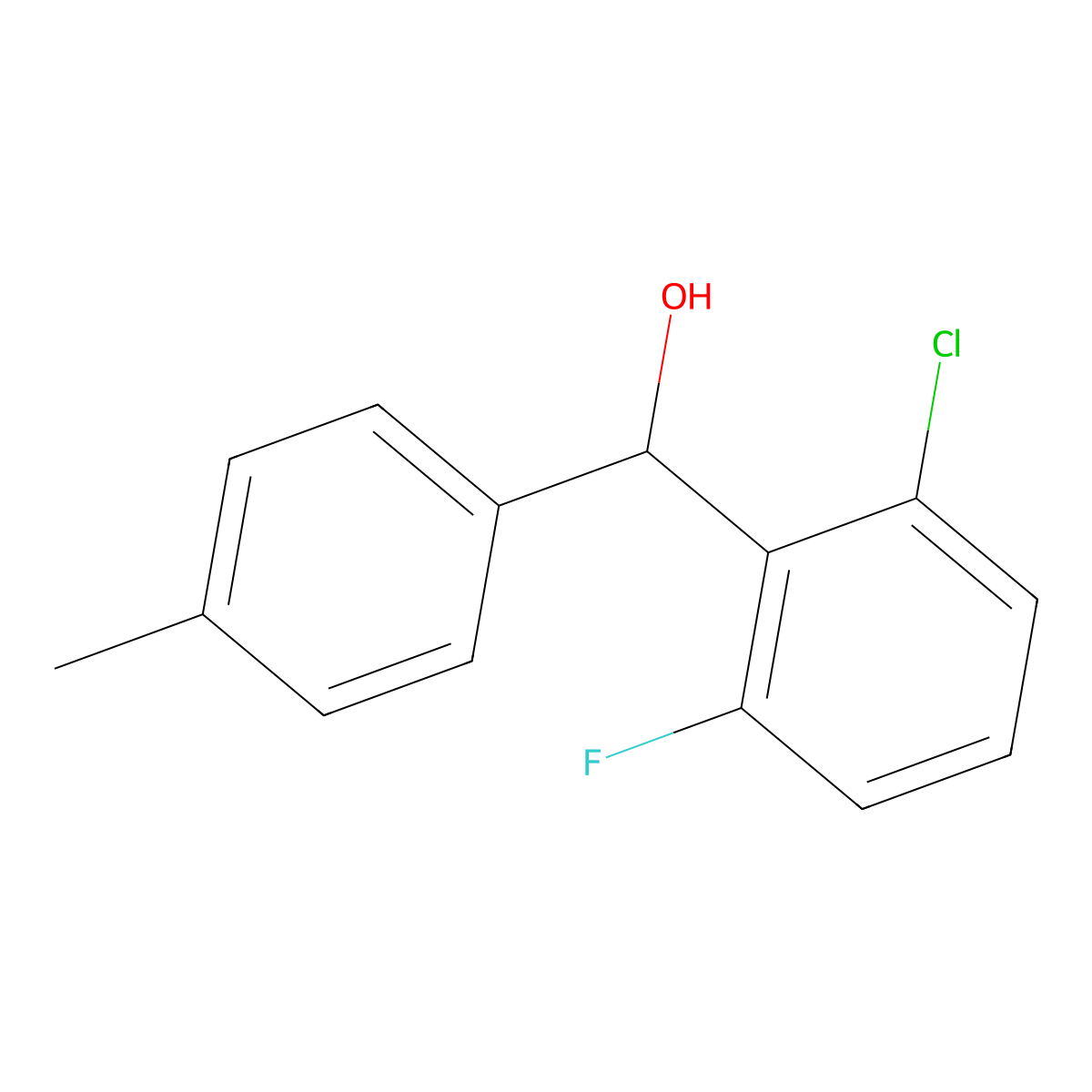 2-Chloro-6-fluoro-alpha-(4-methylphenyl)benZenemethanol molecular structure, CAS 1226325-47-8