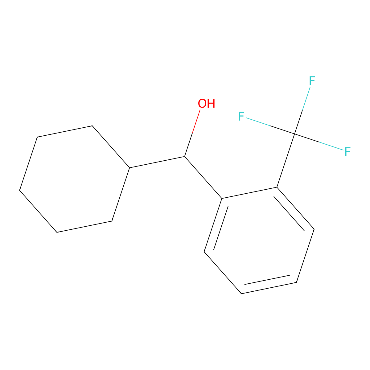 Cyclohexyl(2-(trifluoromethyl)phenyl)methanol molecular structure, CAS 1226326-38-0