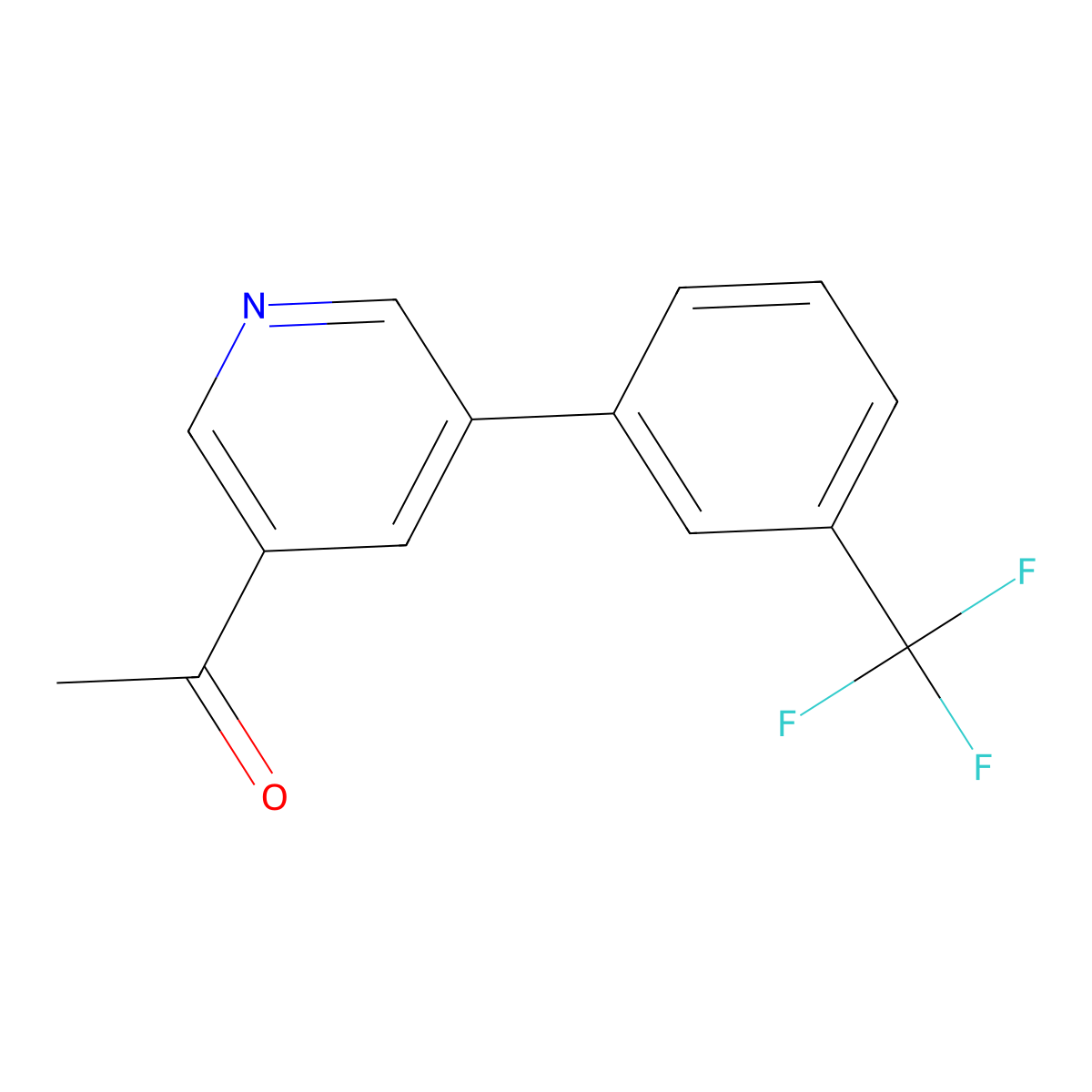 1-(5-(3-(Trifluoromethyl)phenyl)pyridin-3-yl)ethanone molecular structure, CAS 1226326-72-2