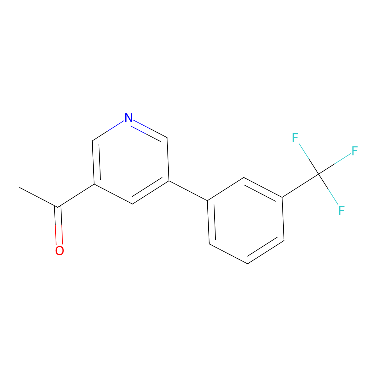 1-(5-(3-(Trifluoromethyl)phenyl)pyridin-3-yl)ethanone molecular structure, CAS 1226326-72-2