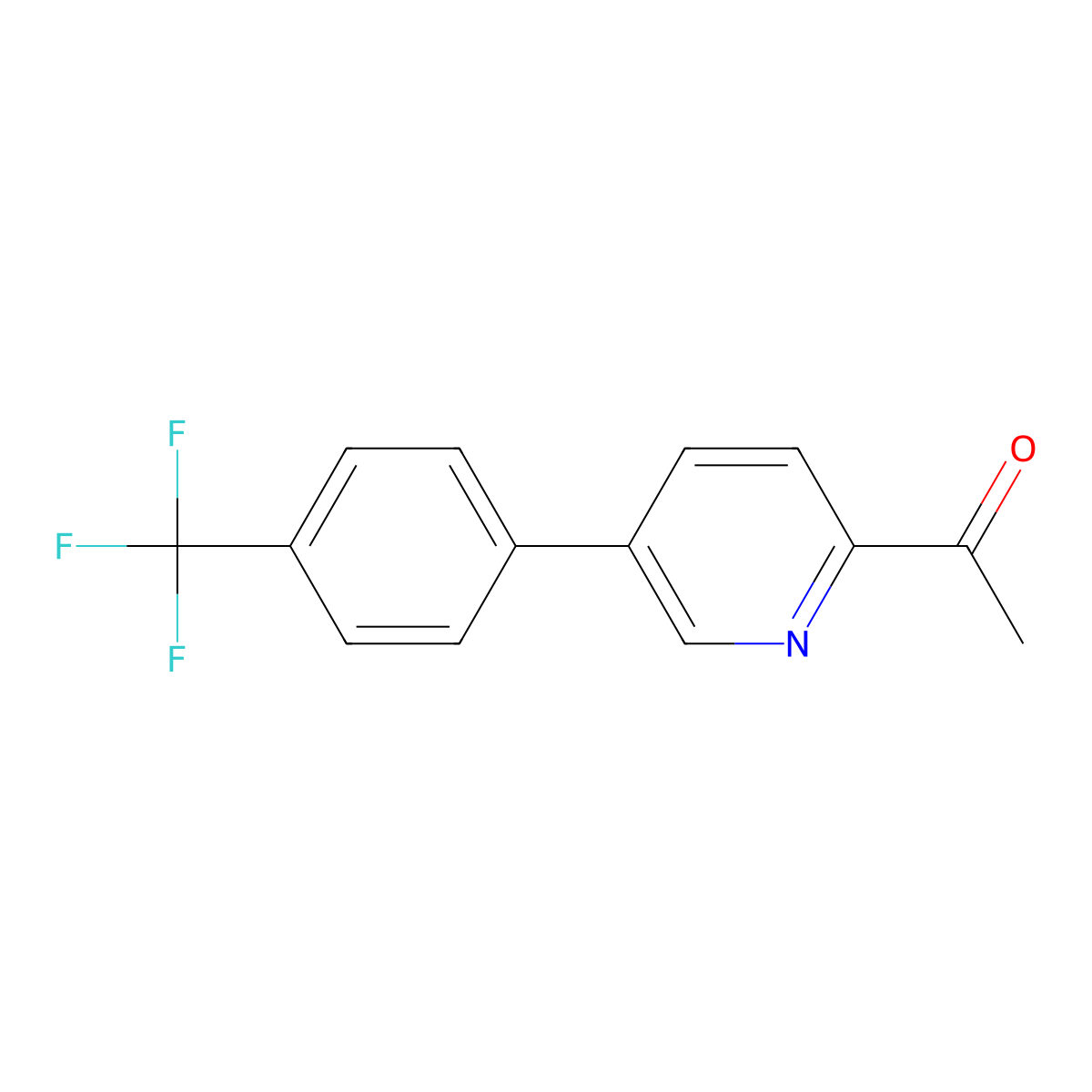 1-(5-(4-(Trifluoromethyl)phenyl)pyridin-2-yl)ethanone molecular structure, CAS 1226327-21-4