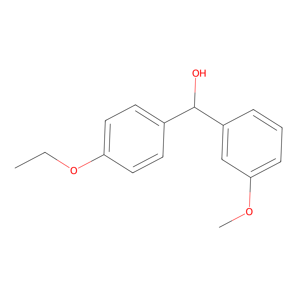 (4-Ethoxyphenyl)(3-methoxyphenyl)methanol molecular structure, CAS 1226328-67-1