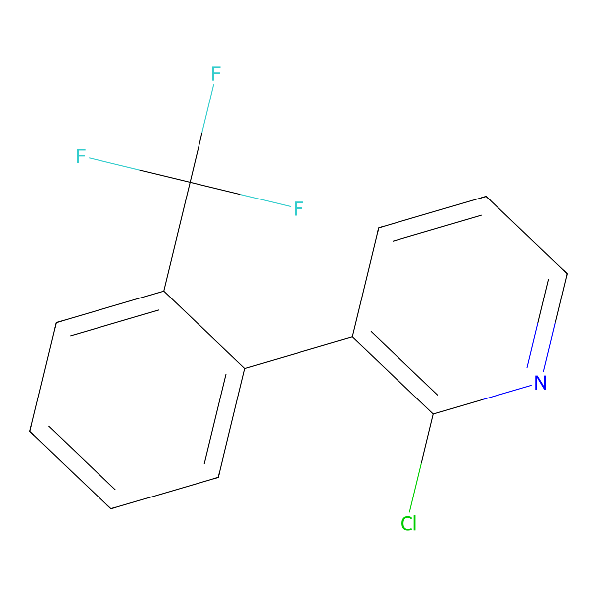 2-Chloro-3-(2-trifluoromethylphenyl)pyridine molecular structure, CAS 1226329-75-4