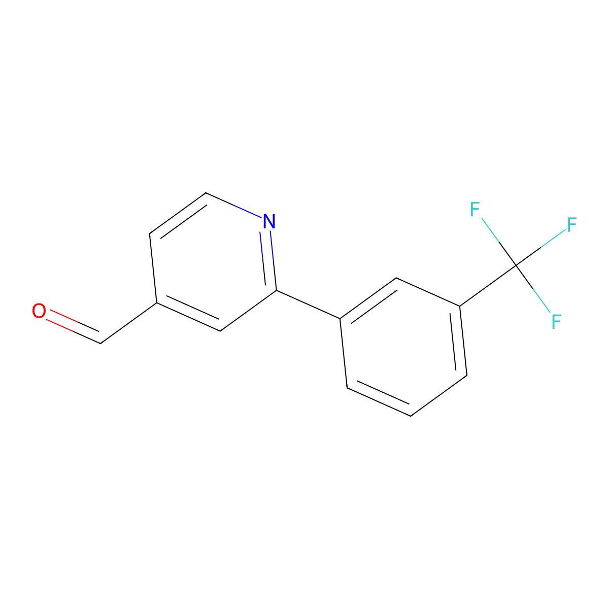 2-[3-(Trifluoromethyl)phenyl]-4-pyridinecarboxaldehyde molecular structure, CAS 1226329-84-5