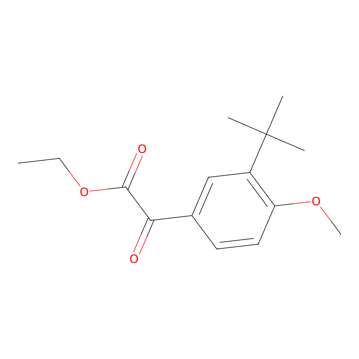 Ethyl 3-(1,1-dimethylethyl)-4-methoxy-alpha-oxobenZeneacetate molecular structure, CAS 1226332-99-5