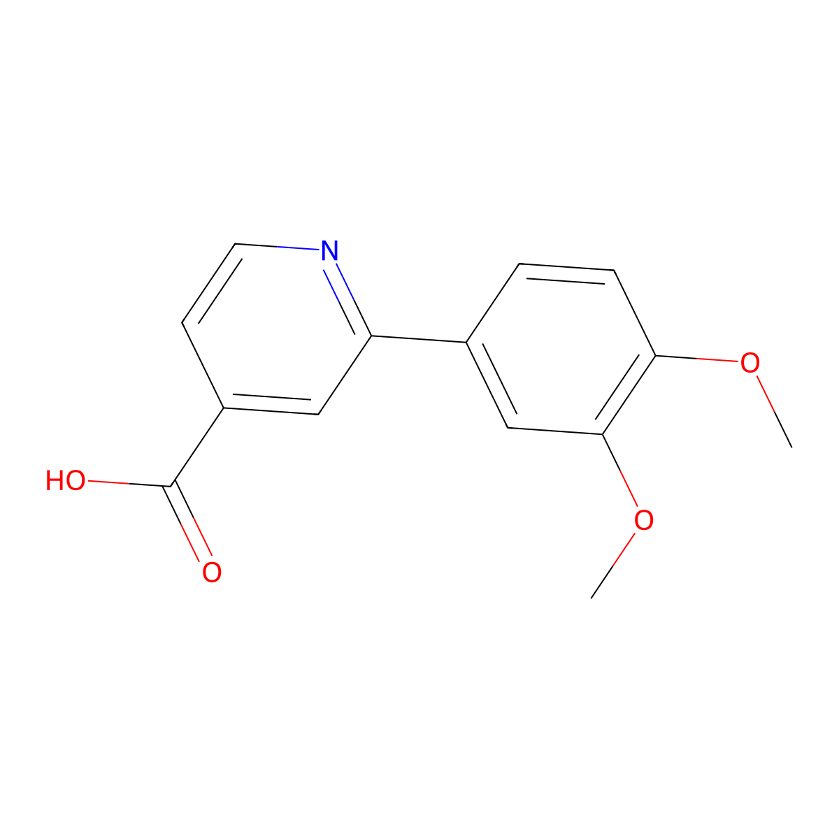 2-(3,4-Dimethoxyphenyl)isonicotinic acid molecular structure, CAS 1226337-16-1