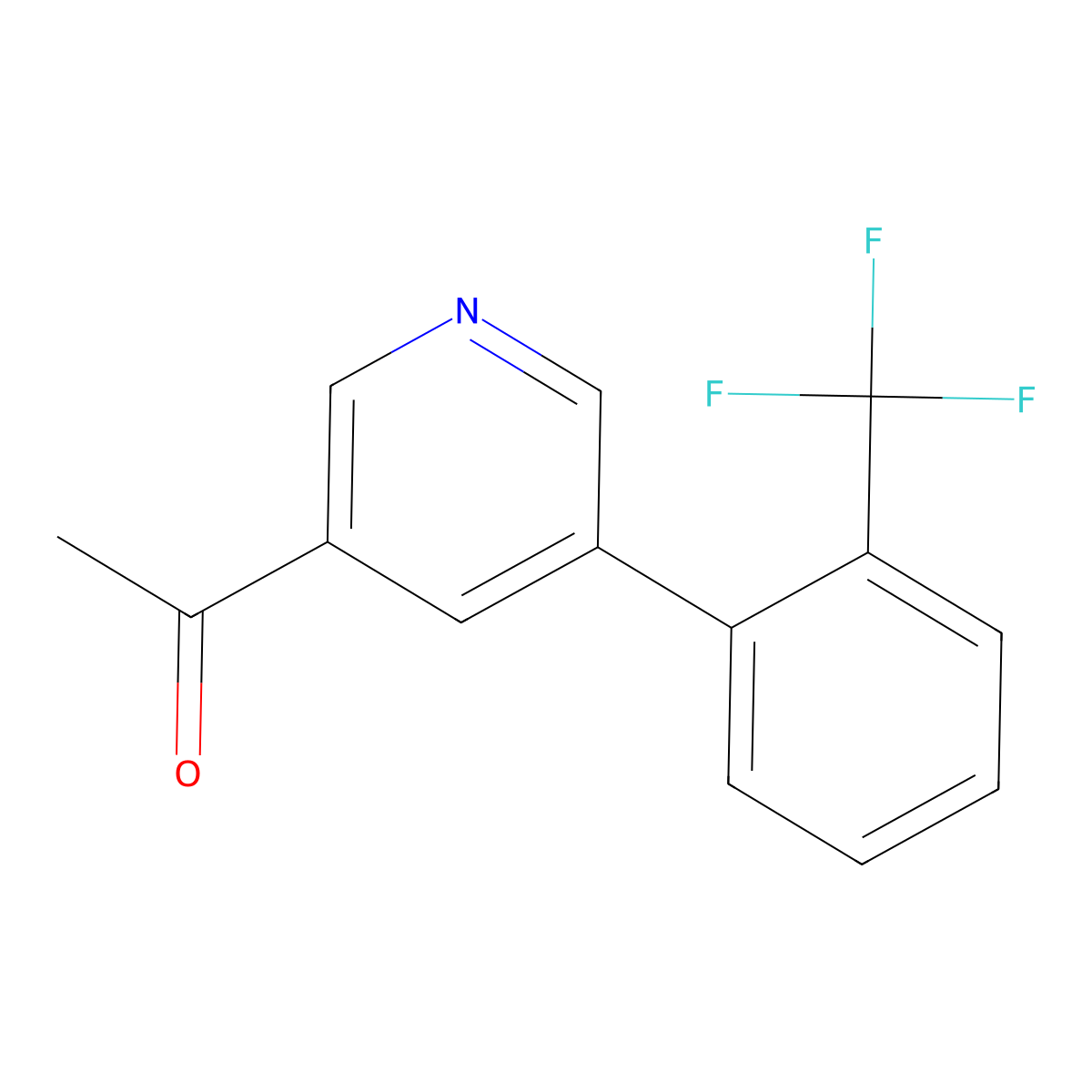1-(5-(2-(Trifluoromethyl)phenyl)pyridin-3-yl)ethanone molecular structure, CAS 1226340-35-7