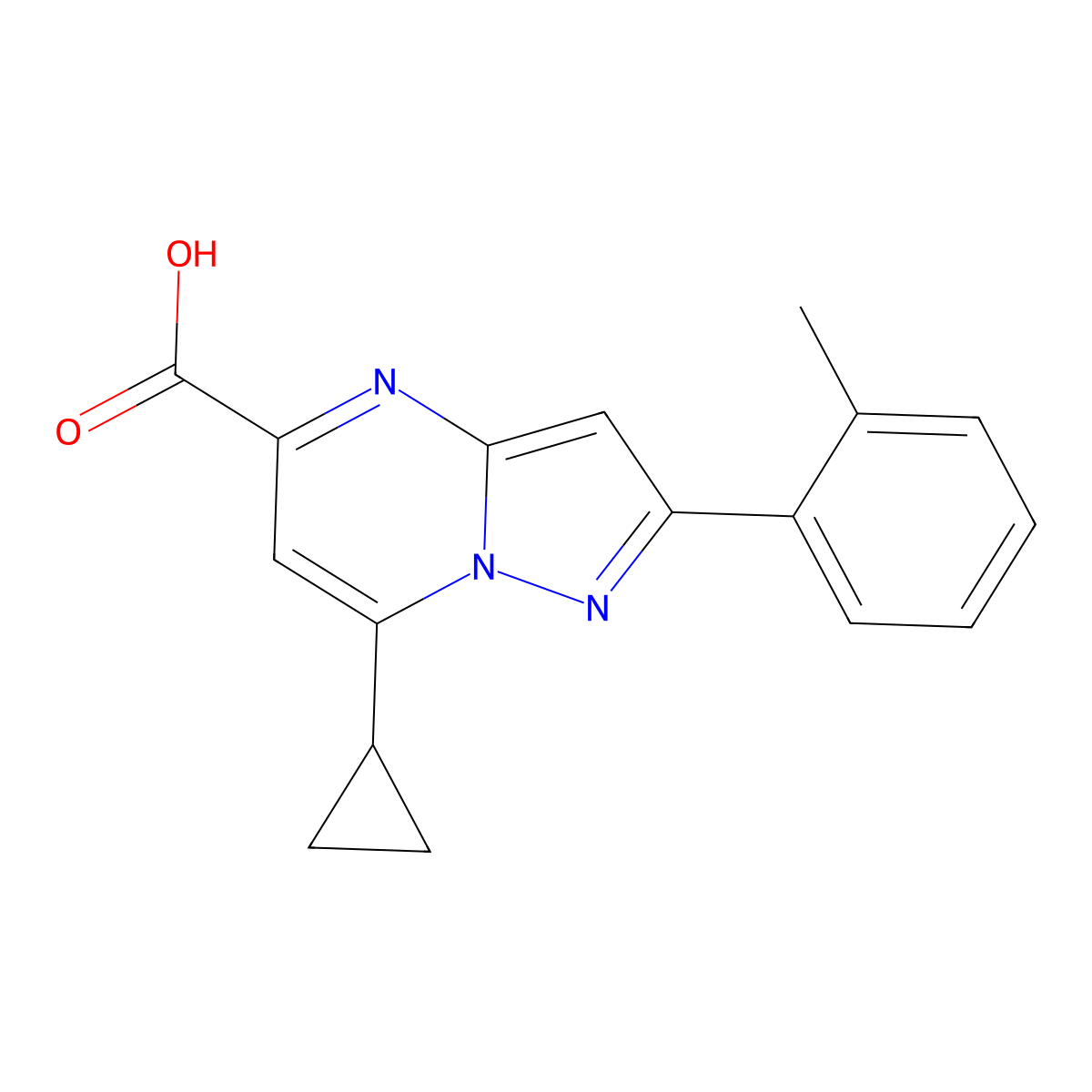 7-Cyclopropyl-2-(o-tolyl)pyrazolo[1,5-a]pyrimidine-5-carboxylic acid molecular structure, CAS 1226350-97-5