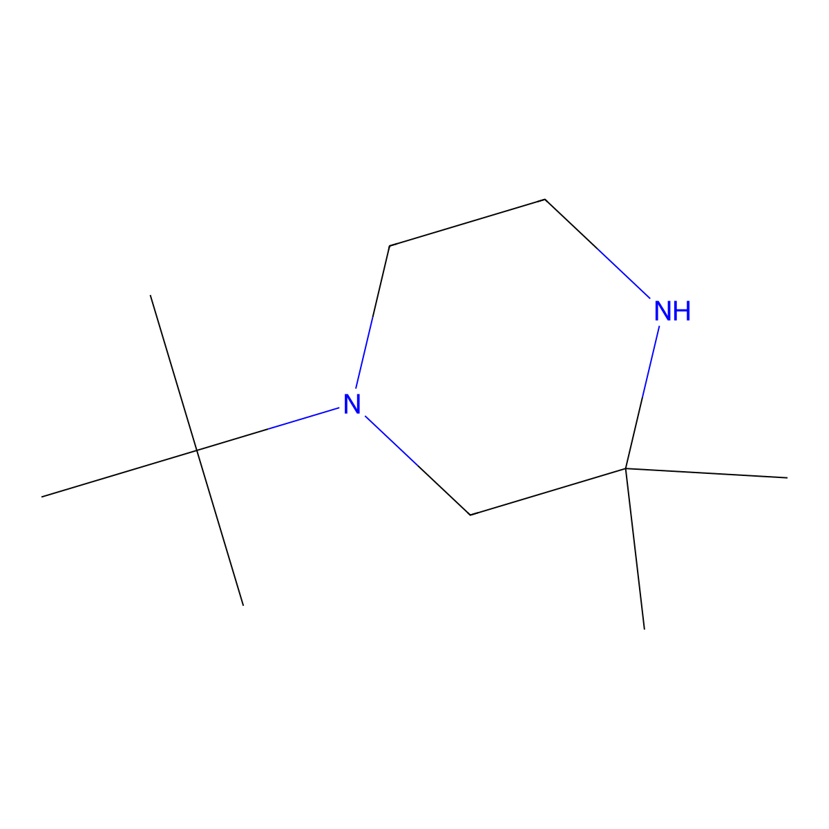 1-Tert-butyl-3,3-dimethylpiperazine molecular structure, CAS 1226352-06-2