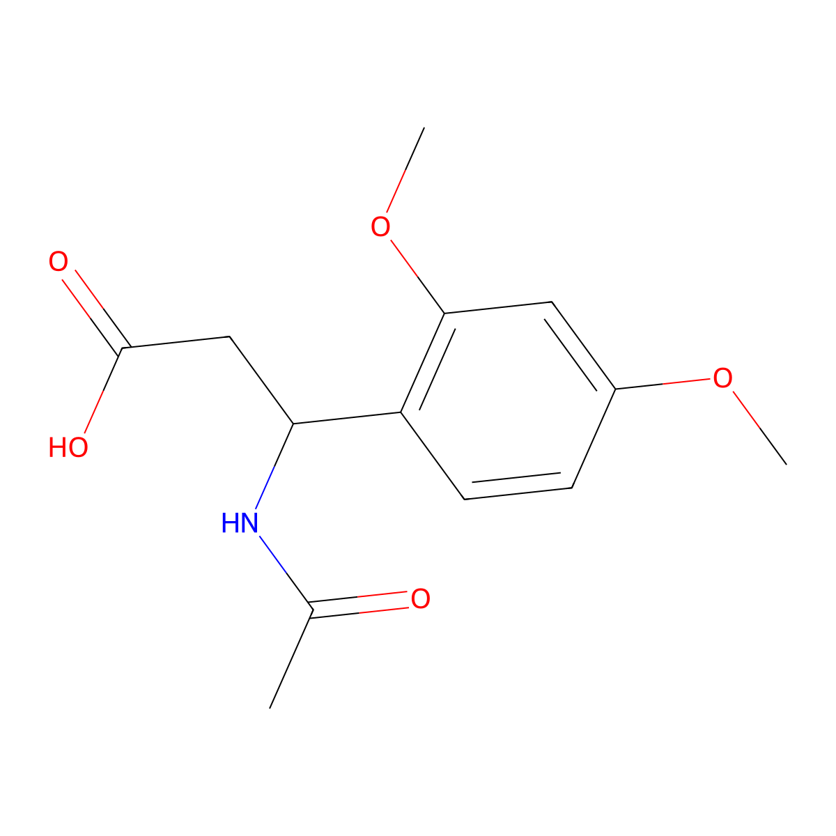 3-(2,4-Dimethoxyphenyl)-3-acetamidopropanoic acid molecular structure, CAS 1226356-05-3