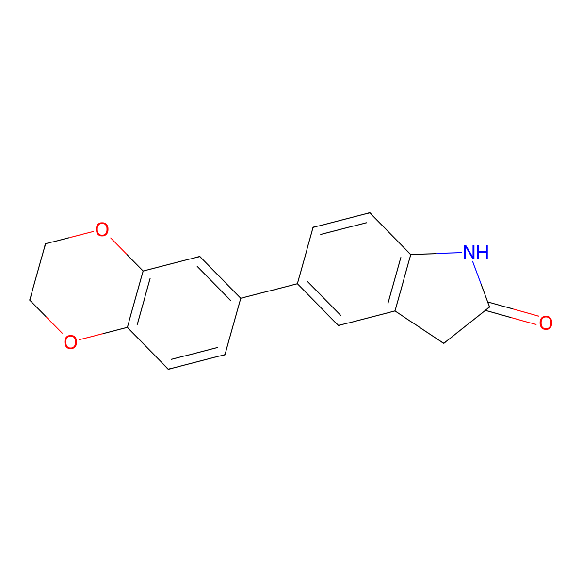 5-(2,3-dihydro-1,4-benzodioxin-6-yl)-1,3-dihydro-2H-indol-2-one molecular structure, CAS 1226356-83-7