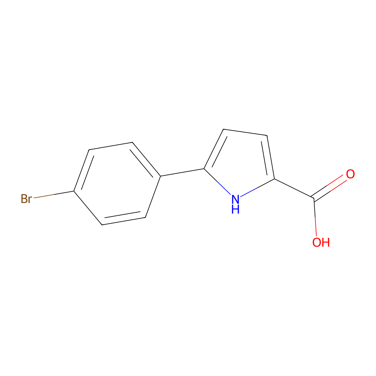 5-(4-Bromophenyl)-1H-pyrrole-2-carboxylic acid molecular structure, CAS 1226361-85-8