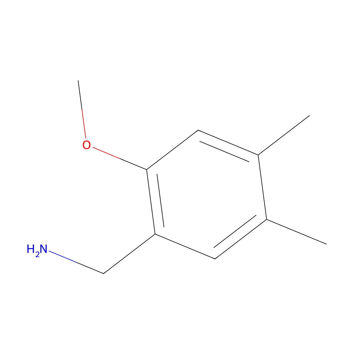 (2-Methoxy-4,5-dimethylphenyl)methanamine molecular structure, CAS 1226363-57-0