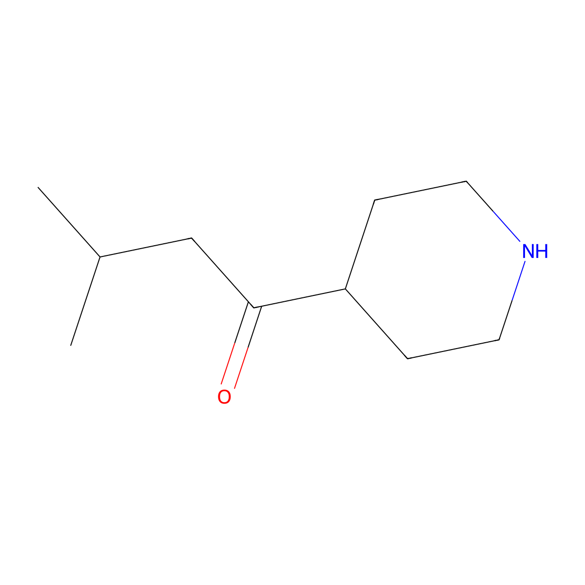 3-Methyl-1-(piperidin-4-yl)butan-1-one molecular structure, CAS 1226366-59-1
