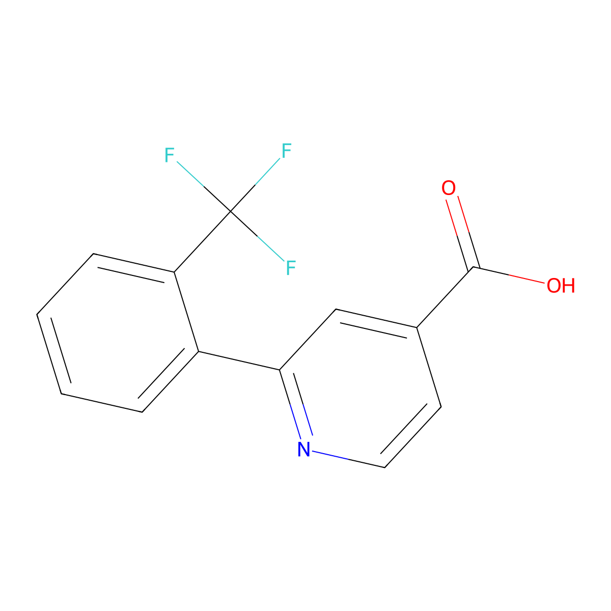 2-[2-(Trifluoromethyl)phenyl]pyridine-4-carboxylic acid molecular structure, CAS 1226367-06-1