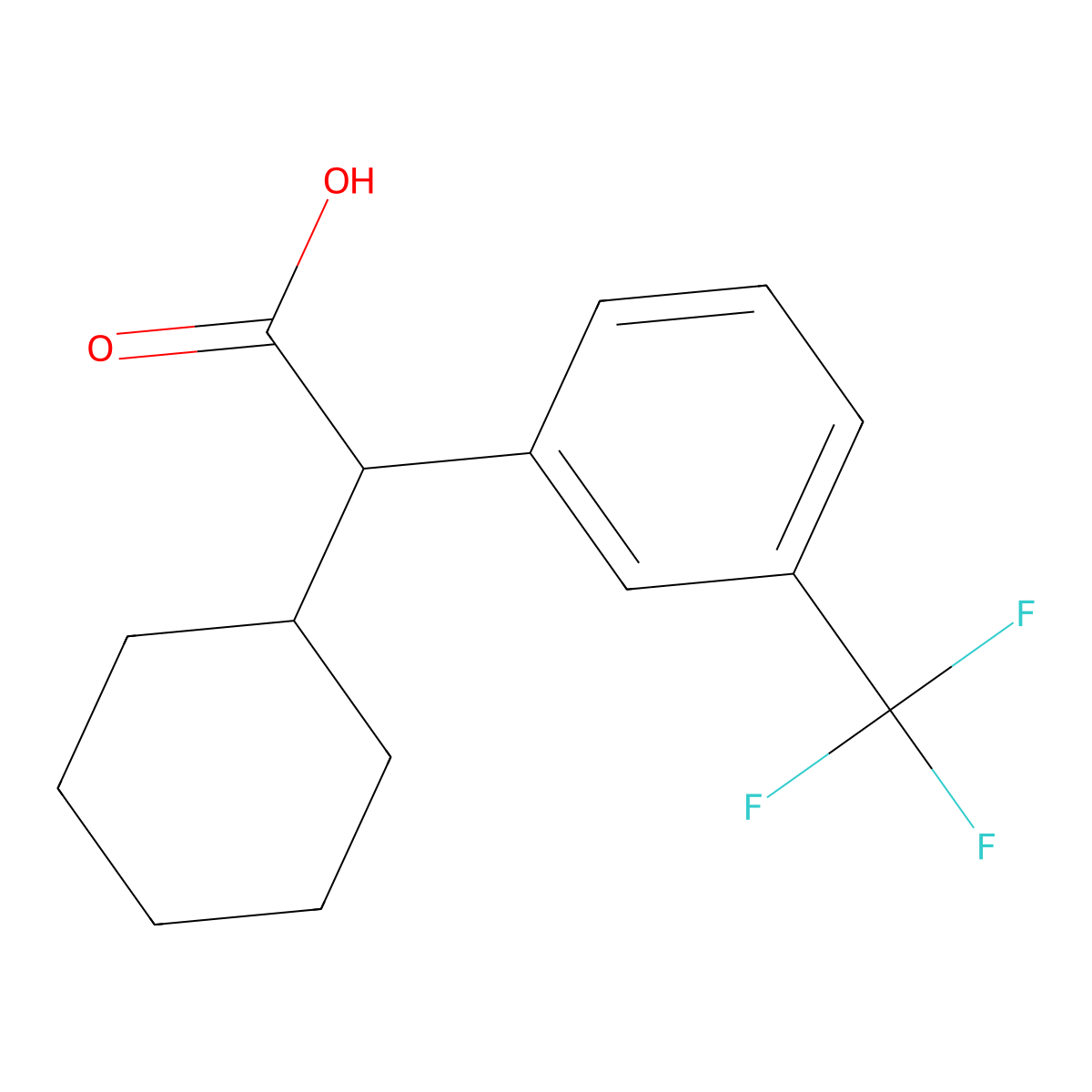 2-Cyclohexyl-2-[3-(trifluoromethyl)phenyl]acetic acid molecular structure, CAS 1226386-72-6