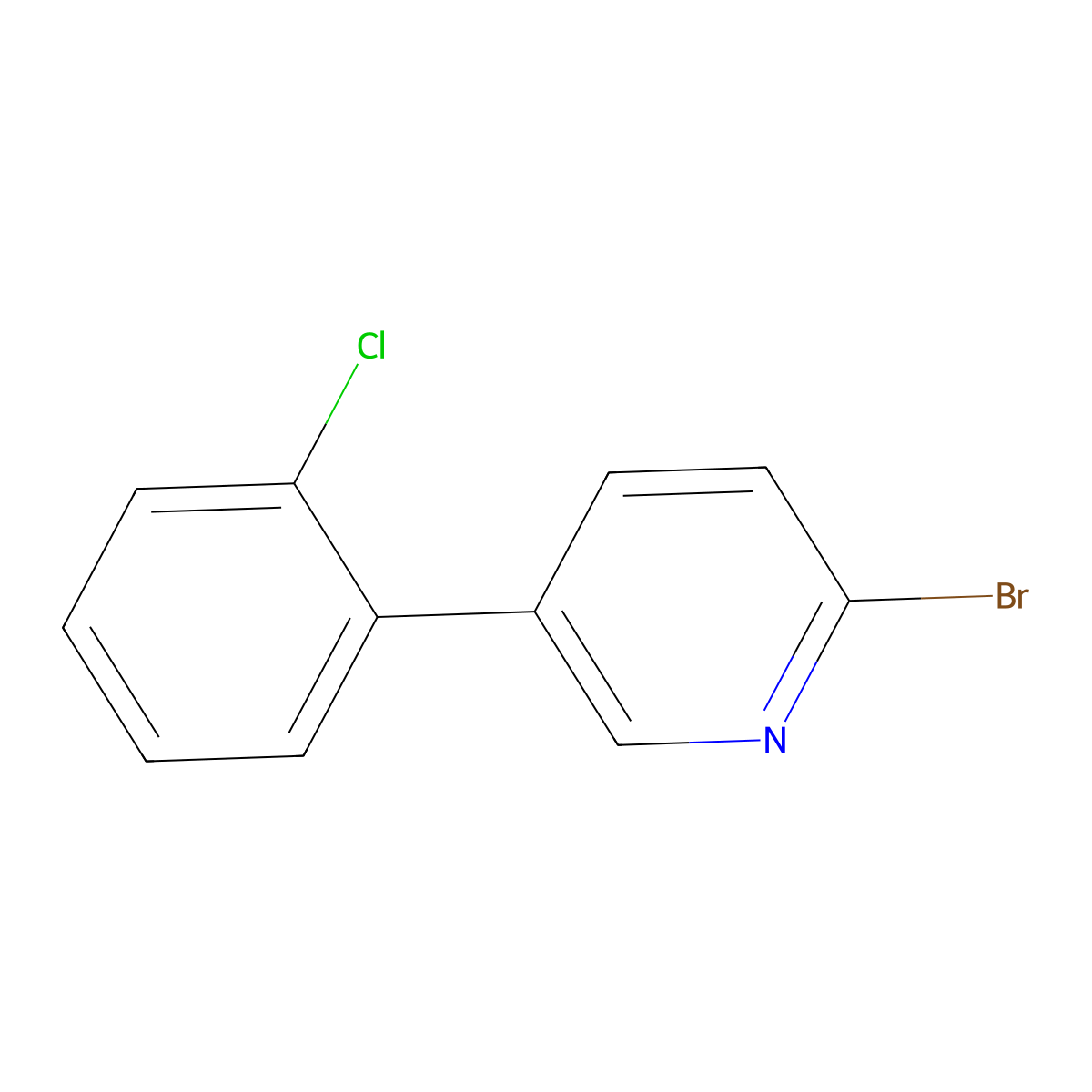 2-Bromo-5-(2-chlorophenyl)pyridine molecular structure, CAS 1226387-78-5