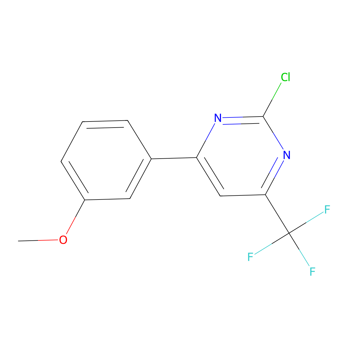 2-Chloro-4-(3-methoxyphenyl)-6-(trifluoromethyl)pyrimidine molecular structure, CAS 1226394-72-4