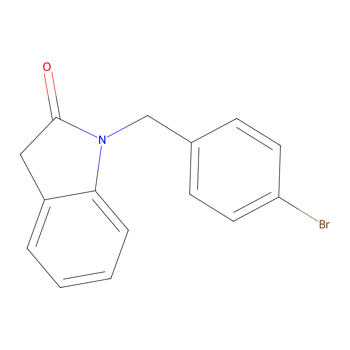 1-[(4-bromophenyl)methyl]-2,3-dihydro-1H-indol-2-one molecular structure, CAS 1226397-96-1