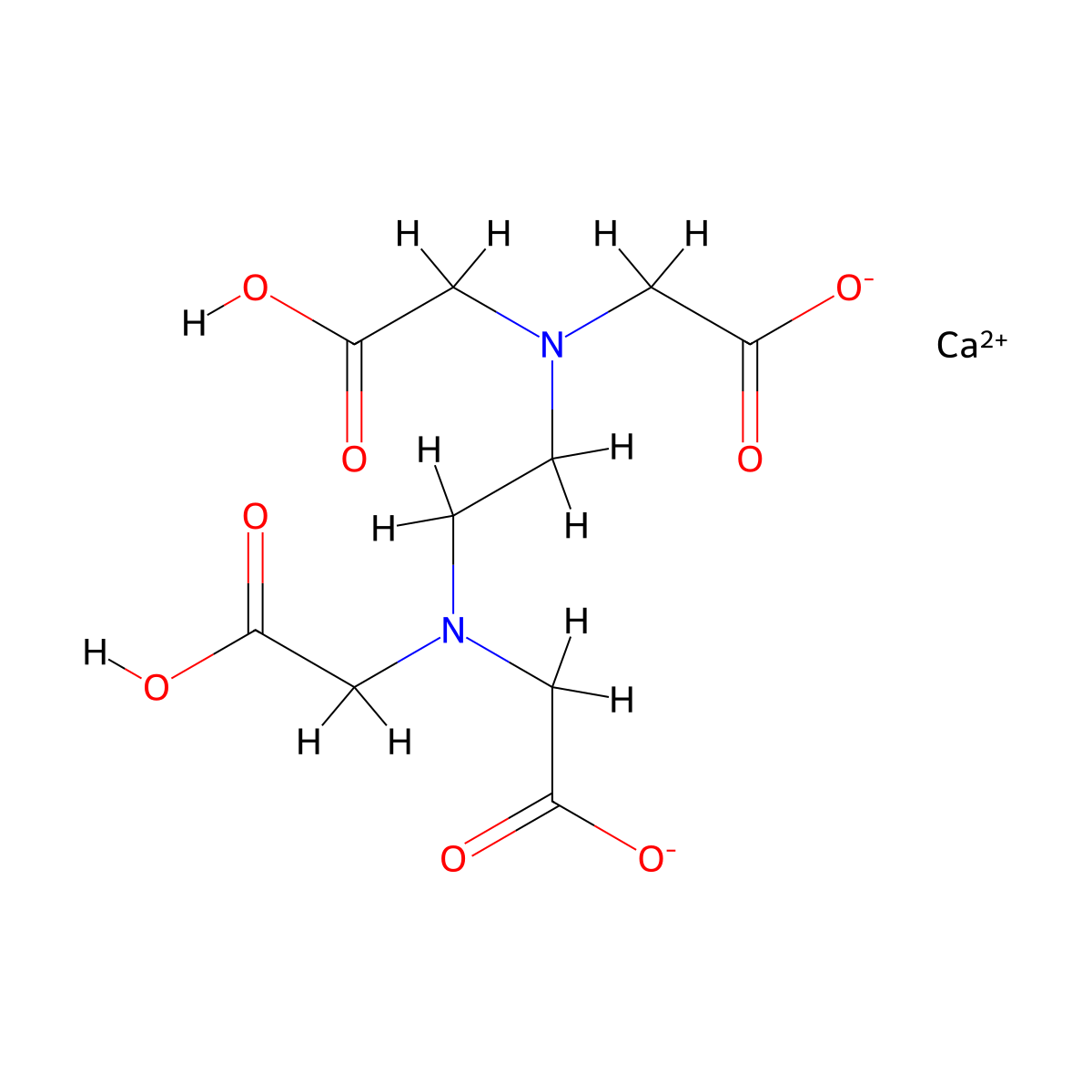 Edetate Monocalcium molecular structure, CAS 12264-18-5