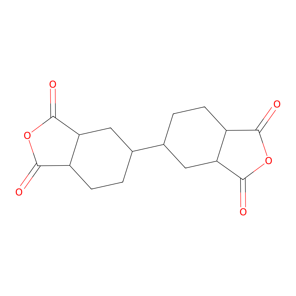 Dicyclohexyl-3,4,3',4'-tetracarboxylic Dianhydride molecular structure, CAS 122640-83-9
