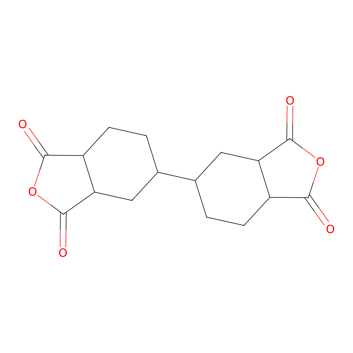 Dicyclohexyl-3,4,3',4'-tetracarboxylic Dianhydride molecular structure, CAS 122640-83-9