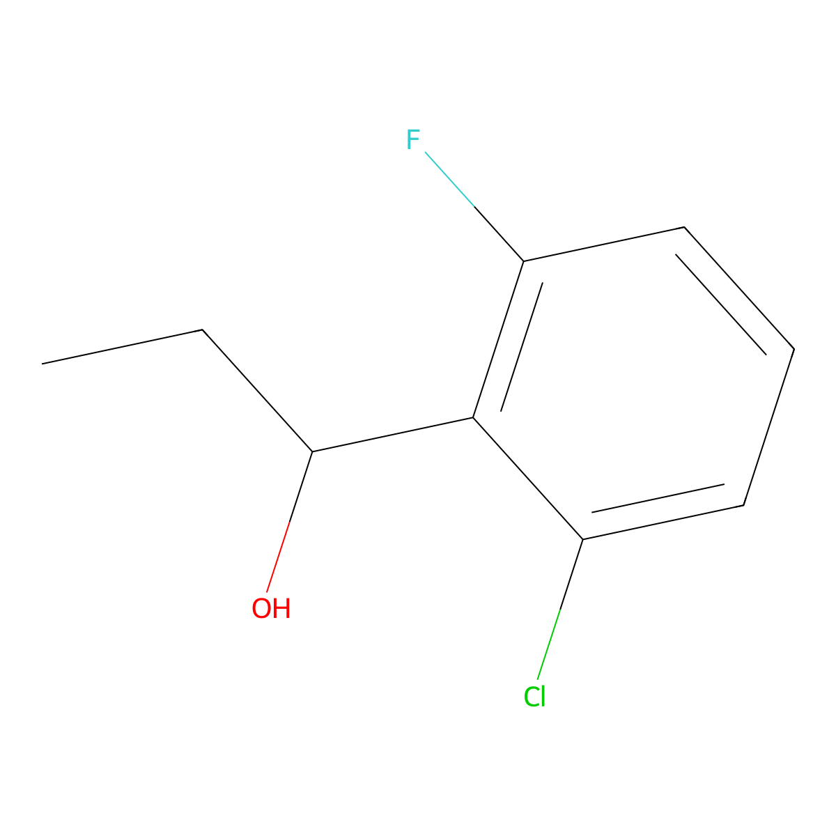1-(2-Chloro-6-fluorophenyl)propan-1-ol molecular structure, CAS 1226405-69-1