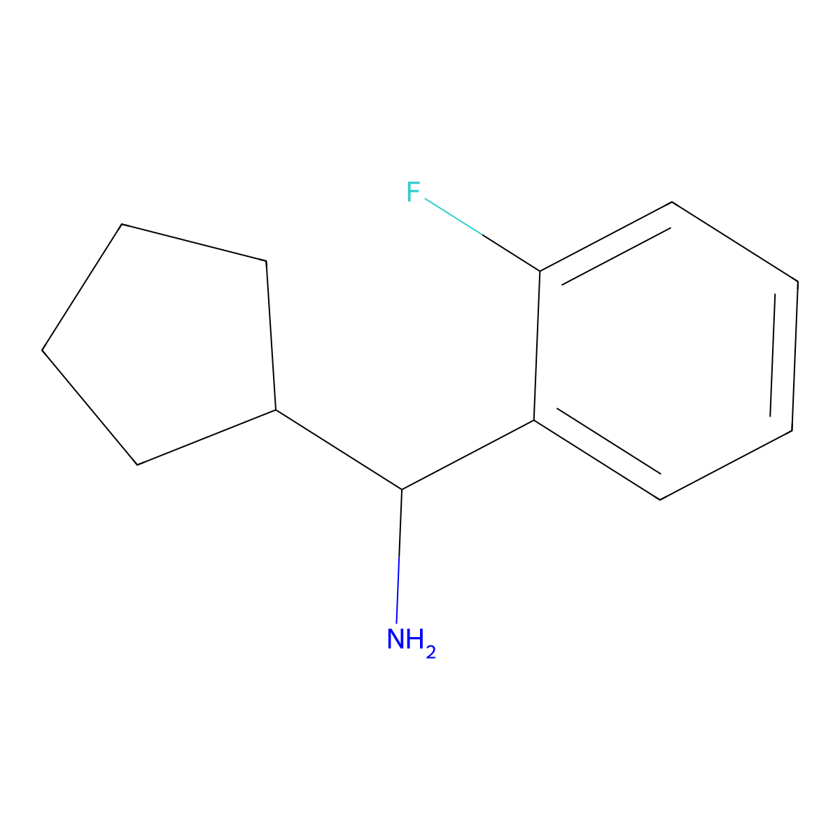 Cyclopentyl(2-fluorophenyl)methanamine molecular structure, CAS 1226407-92-6