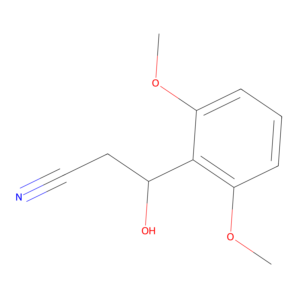 3-(2,6-Dimethoxyphenyl)-3-hydroxypropanenitrile molecular structure, CAS 1226409-54-6