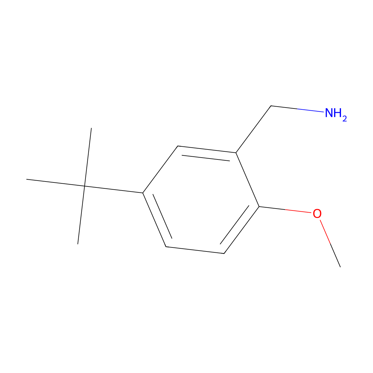 (5-(Tert-butyl)-2-methoxyphenyl)methanamine molecular structure, CAS 1226409-70-6