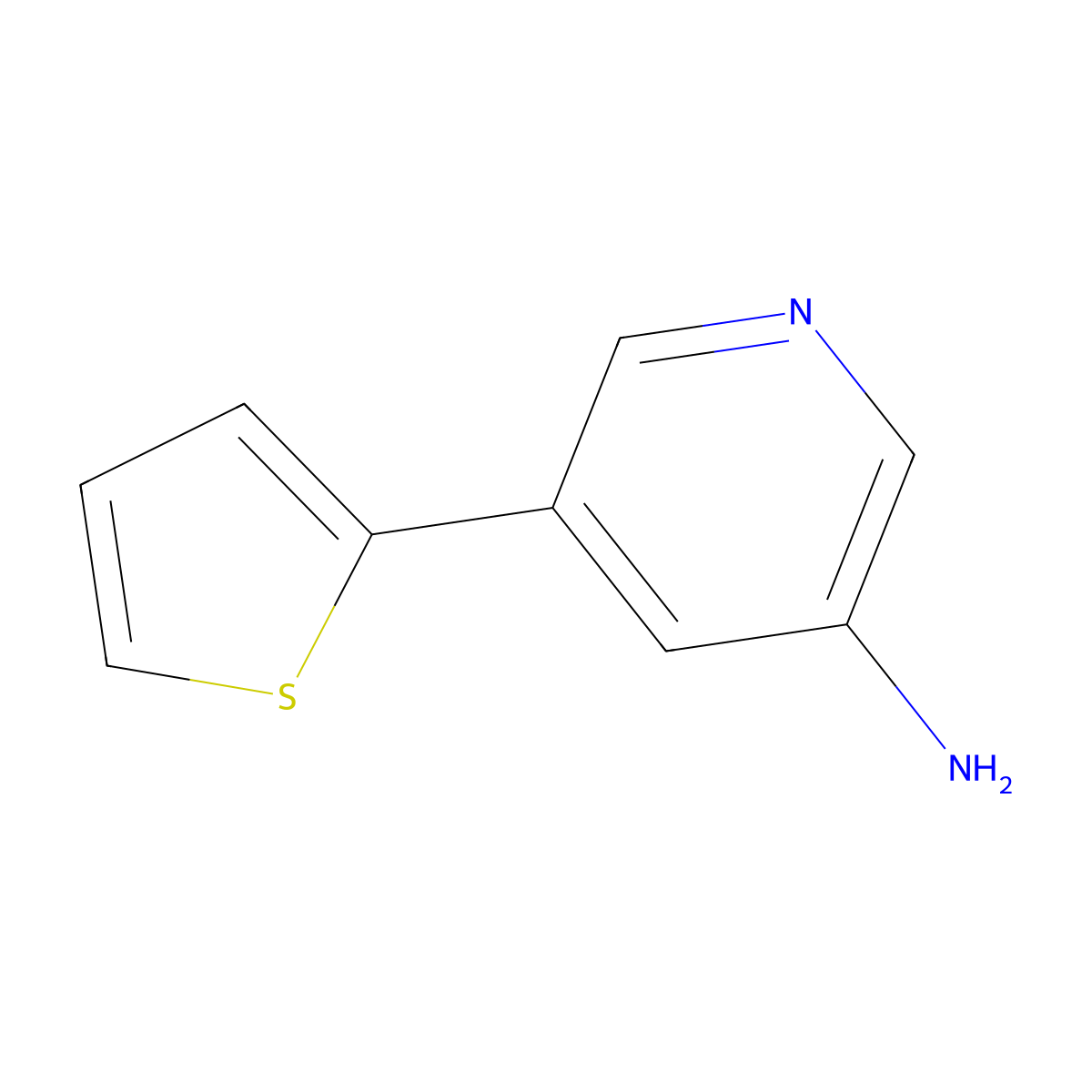5-(Thiophen-2-yl)pyridin-3-amine molecular structure, CAS 1226415-45-7