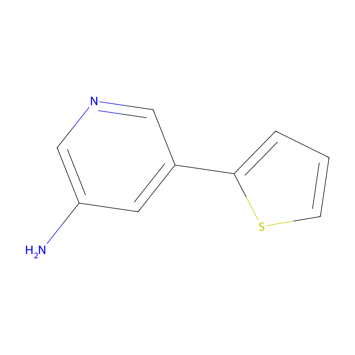 5-(Thiophen-2-yl)pyridin-3-amine molecular structure, CAS 1226415-45-7