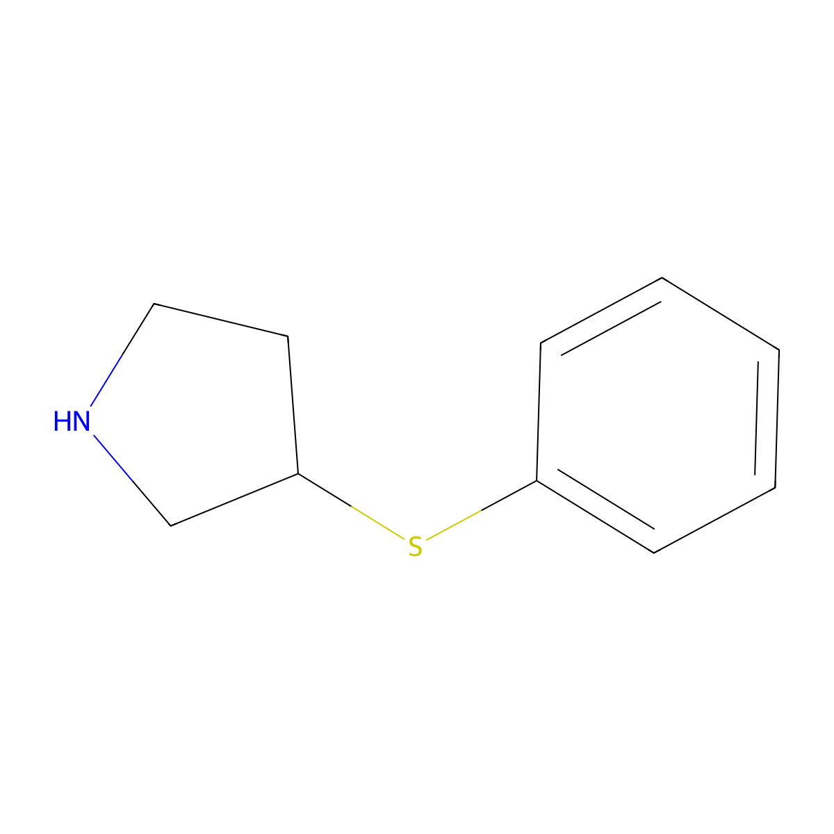 3-(Phenylsulfanyl)pyrrolidine molecular structure, CAS 1226416-13-2