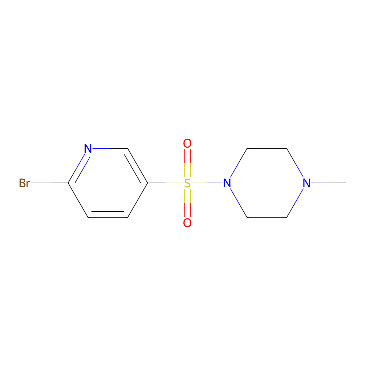 1-[(6-Bromopyridin-3-yl)sulfonyl]-4-methylpiperazine molecular structure, CAS 1226419-68-6