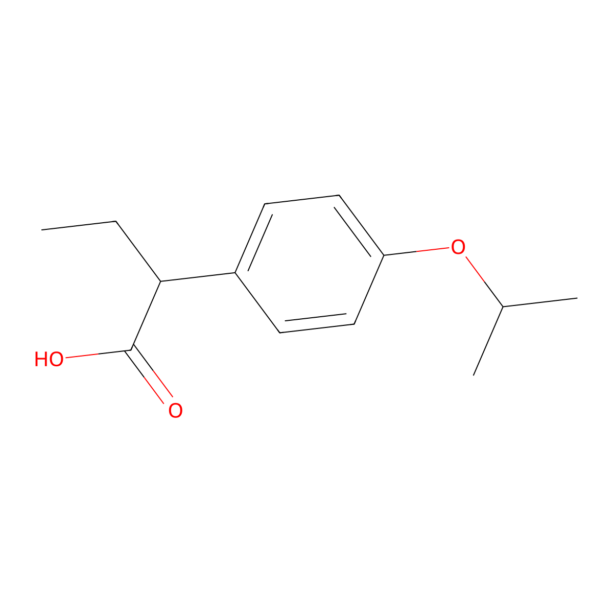 2-(4-Isopropoxyphenyl)butanoic acid molecular structure, CAS 1226420-51-4